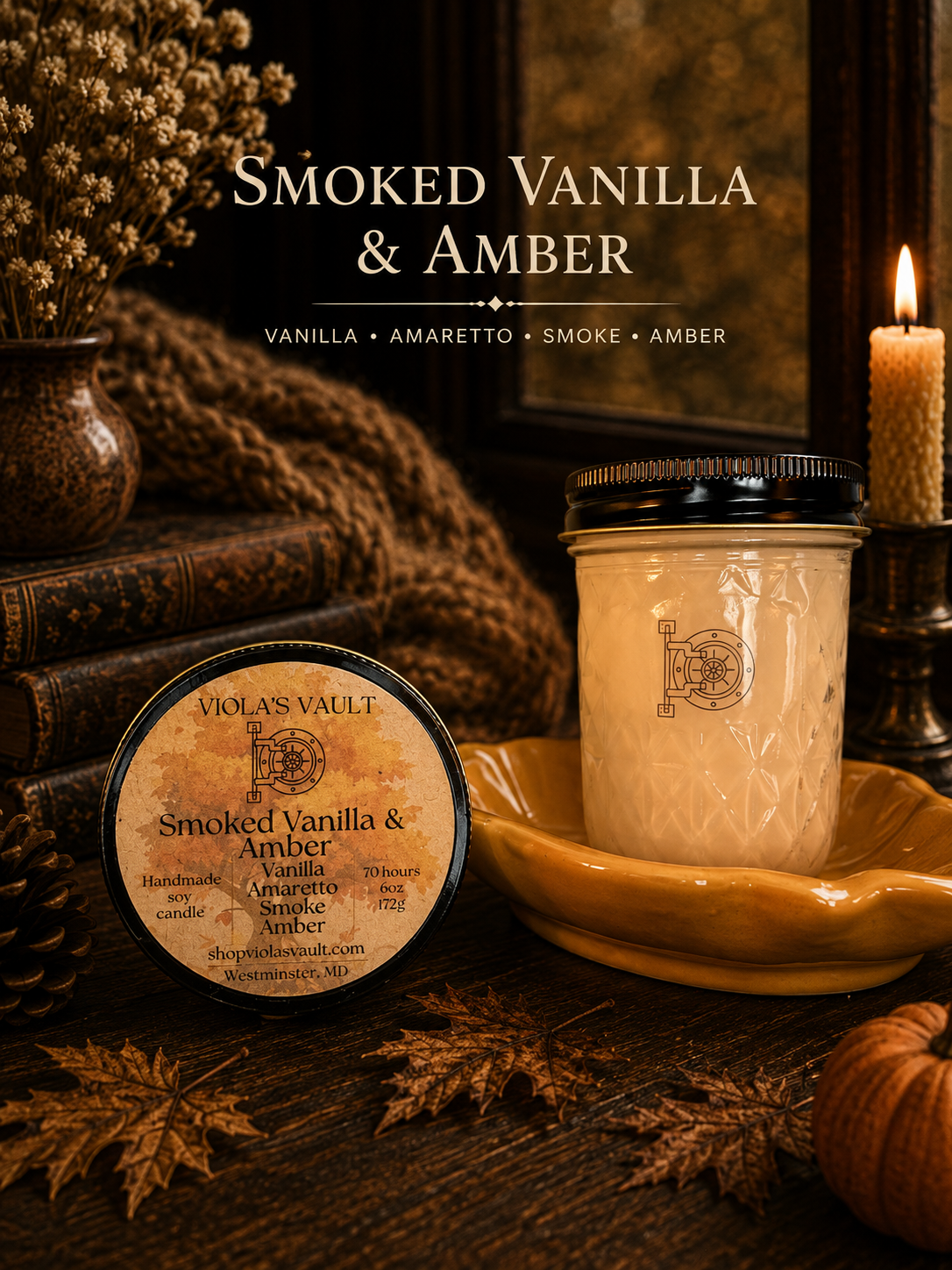 Smoked Vanilla & Amber Soy Candle